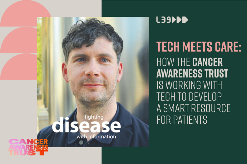 An image showing Daniel Woolf, Chief Technology and Data Officer at Cancer Awareness Trust, surrounded by text detailing the contents of his interview.